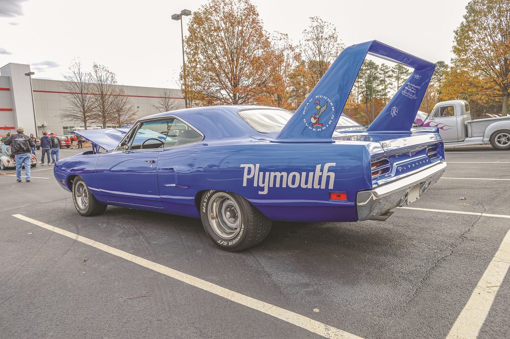 rear spoiler shot of a 1970 plymouth superbird
