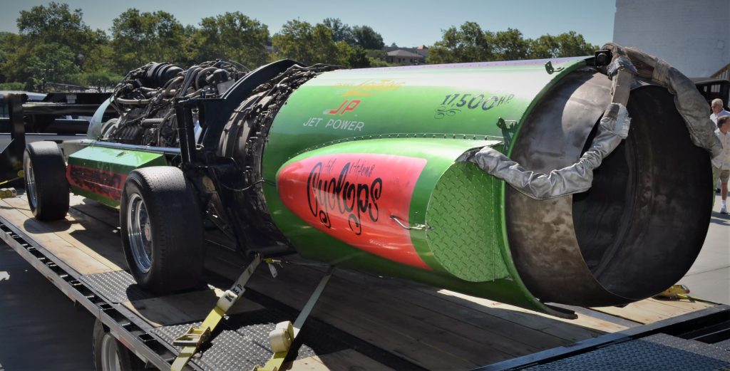 art arfons cyclops land speed record jet car on trailer