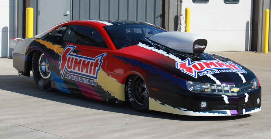 summit racing andra camaro race car , side