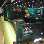 rear view of a vintage pickup truck tailgate