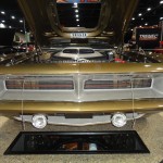 front grille of a plymouth barracuda with shaker hood