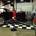 ford roadster hot rod at indoor car show