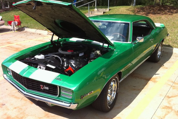 green 1969 chevy camaro z/28