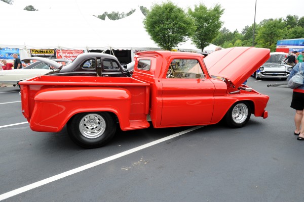 lowered vintage street rod truck