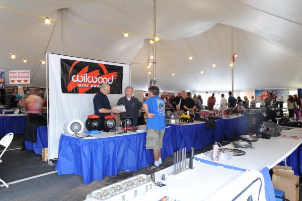 automotive trade show display booths under a tent