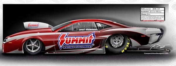 Greg Anderson NHRA Pro Stock Camaro Artist Render, 2012