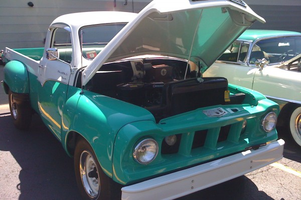 vintage green studebaker pickup truck