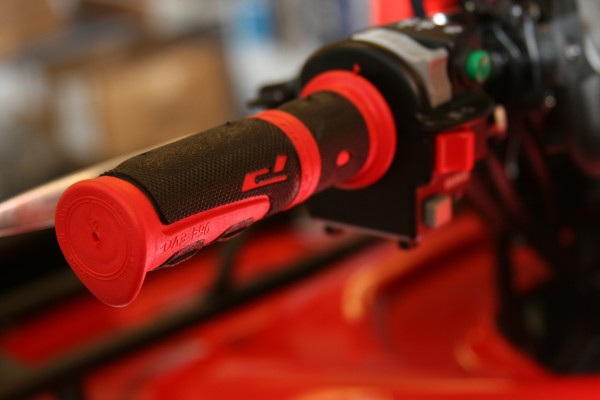 custom grip on an atv handlebar