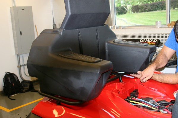 custom kolpin seat and cargo box for an atv
