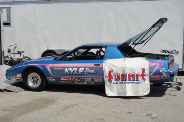 3rd gen firebird drag car with summit racing tire blanket