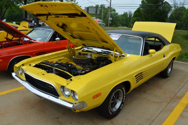 yellow first gen dodge challenger