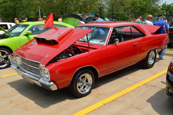 red custom dodge dart drag car