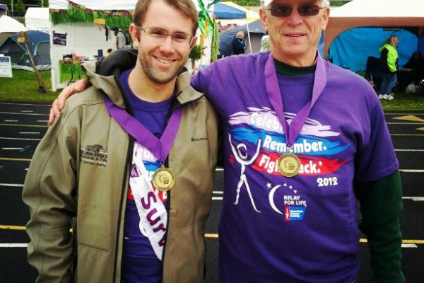 men participating in a relay for life