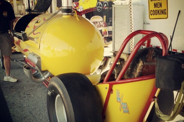 dragster barbeque grill at event