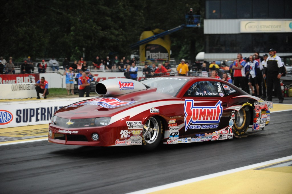 greg anderson's nhra pro stock camaro launching