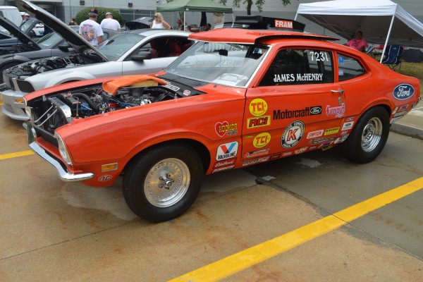 Orange Ford racecar