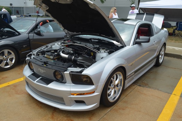 Silver Ford Mustang