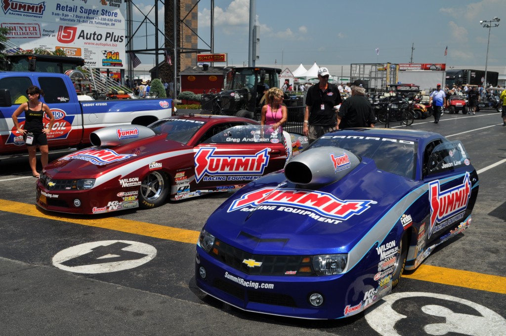 greg andseron and jason line nhra pro stock camaros, 2012