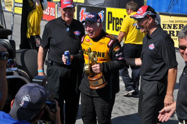 Winner's circle at 2012 NHRA Summit Racing NHRA Nationals