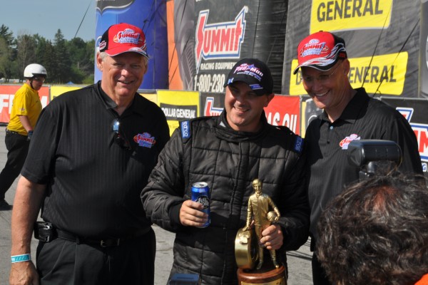 Winner's circle at 2012 NHRA Summit Racing NHRA Nationals