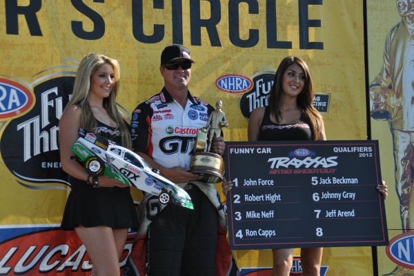 Winner's circle at 2012 NHRA Summit Racing NHRA Nationals