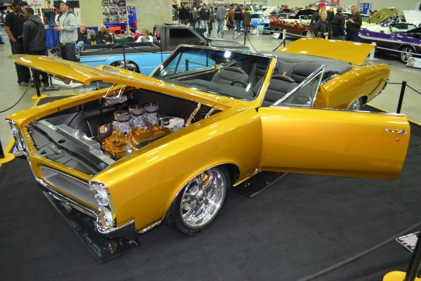 custom gold pontiac gto convertible coupe