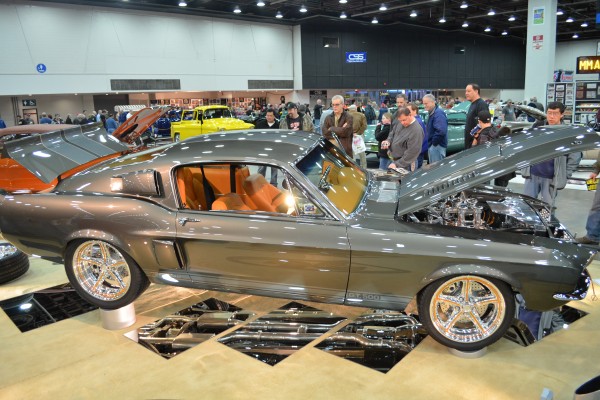 ford vintage mustang show car on display