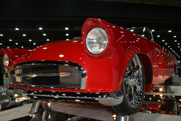 close up of front of a show car thunderbird custom