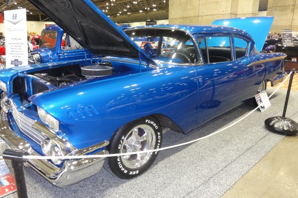 blue 1958 chevy del ray
