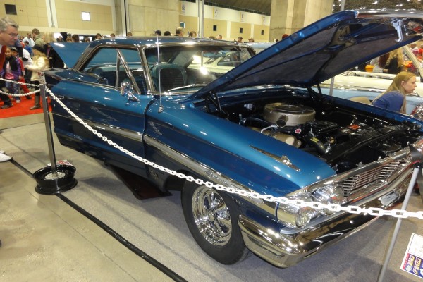 blue ford galaxie at a car show