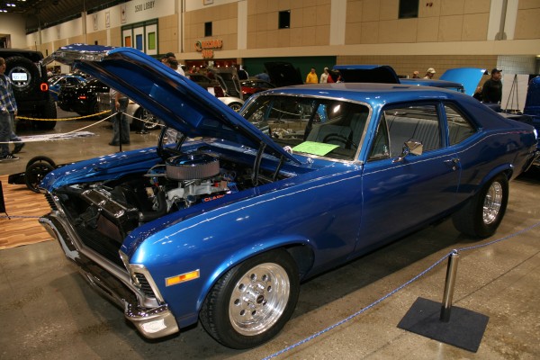 blue chevy nova show car