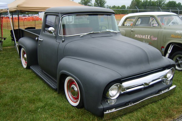 Custom Ford F1 hot Rod Truck in flat grey