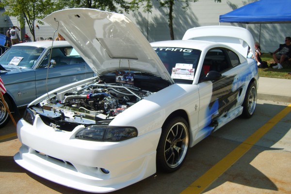 White custom 1995 Ford Mustang