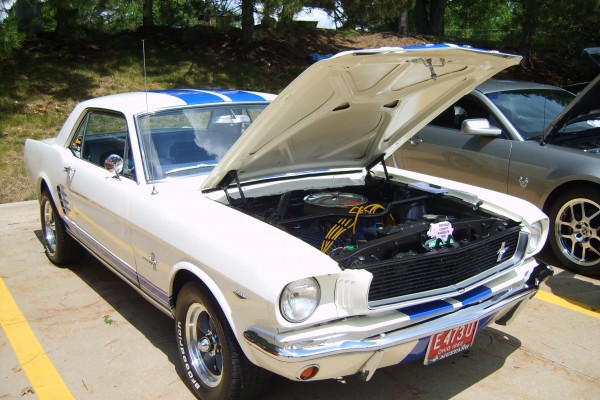 1966 White Ford Mustang