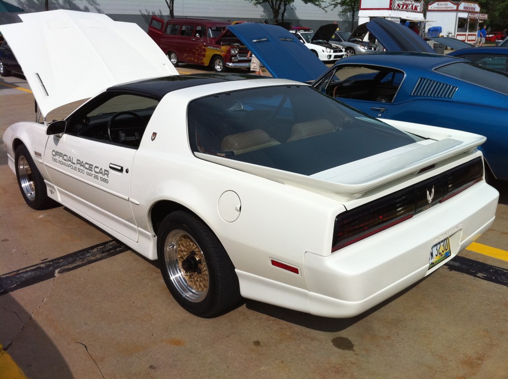 white 1989 pontiac turbo trans am indy 500 pace car