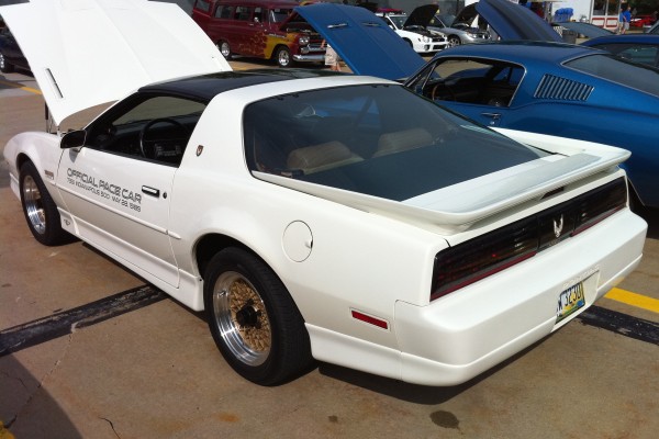 white 1989 pontiac turbo trans am indy 500 pace car