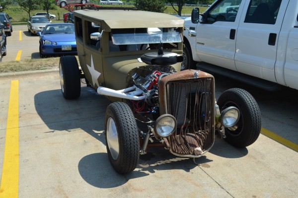 military themed ford rat rod tudor coupe