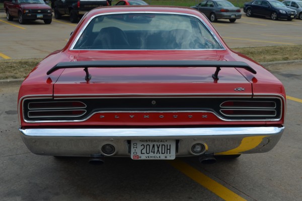 rear view of a 1970 plymouth gtx coupe