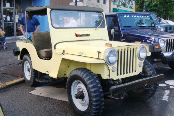 Yellow Willys Jeep cj-3a