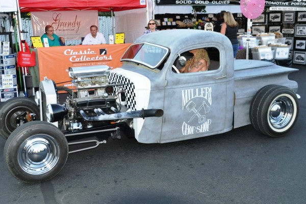 vintage hot rod truck with v8