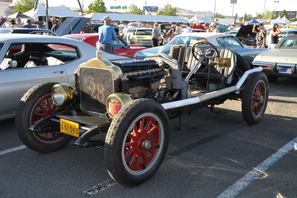 vintage prewar speedster style racer with straight 8 engine
