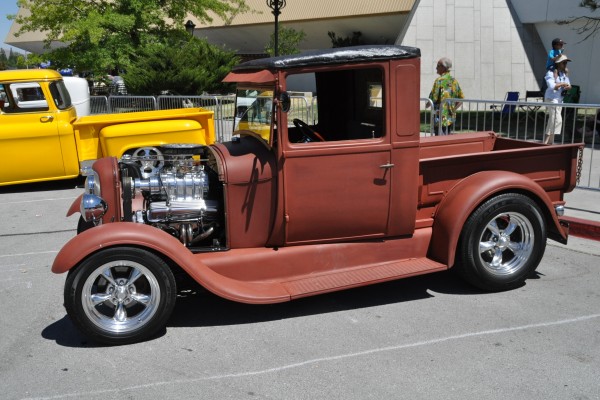 ford hot rod truck with supercharged v8