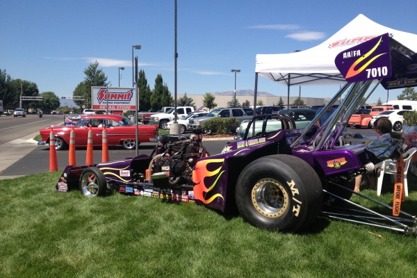 Dragster on display at car show