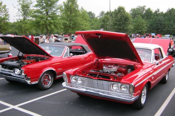 Red Plymouth Fury and Cutlass