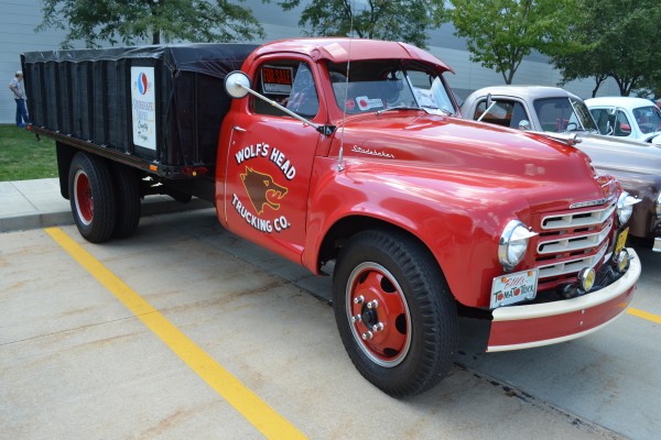 vintage Studebaker stake bed truck