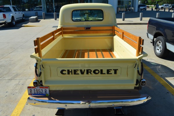 1952 Chevy 3100 Pickup, rear high angle