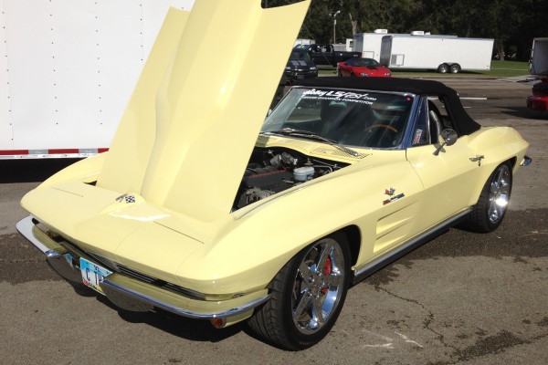 Yellow C-2 Corvette with LS engine
