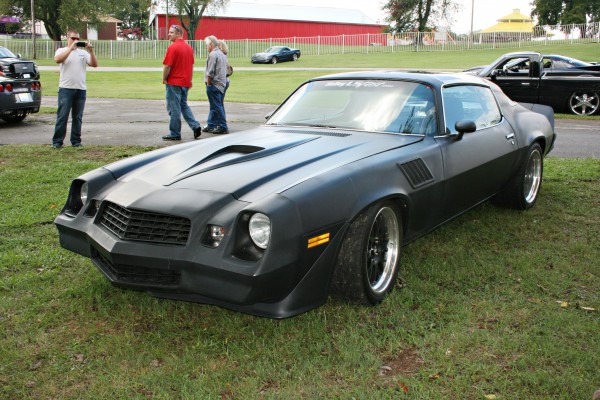 Black second-gen Camaro with LS engine