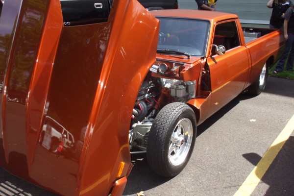 drag race truck with tilt front end