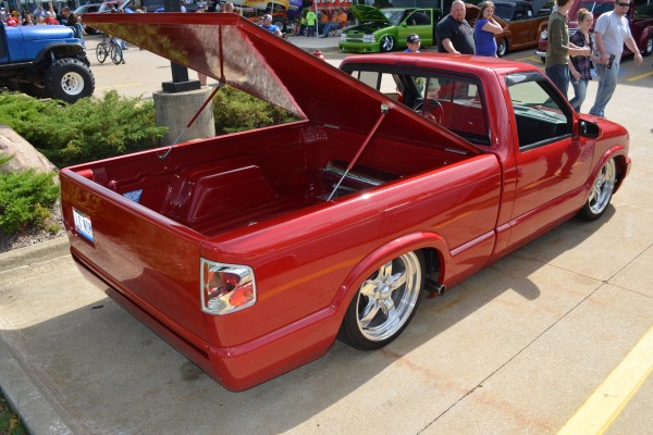 lowrider sport truck, rear cargo box view